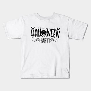 halloween party scary pumpkin text art design Kids T-Shirt